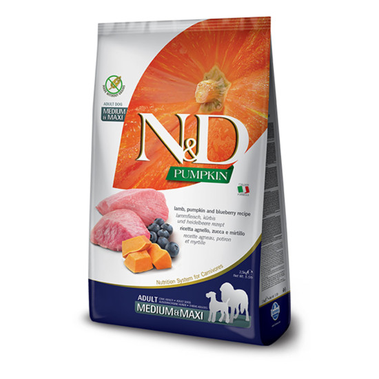 N&D Dog Pumpkin Lamb & Blueberry Adult Medium and Maxi 2.5kg