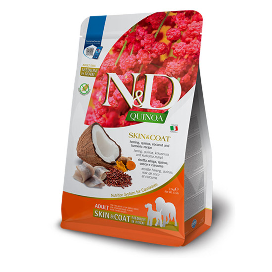 N&D Dog Quinoa Skin & Coat Herring & Coconut Adult Medium and Maxi 7kg