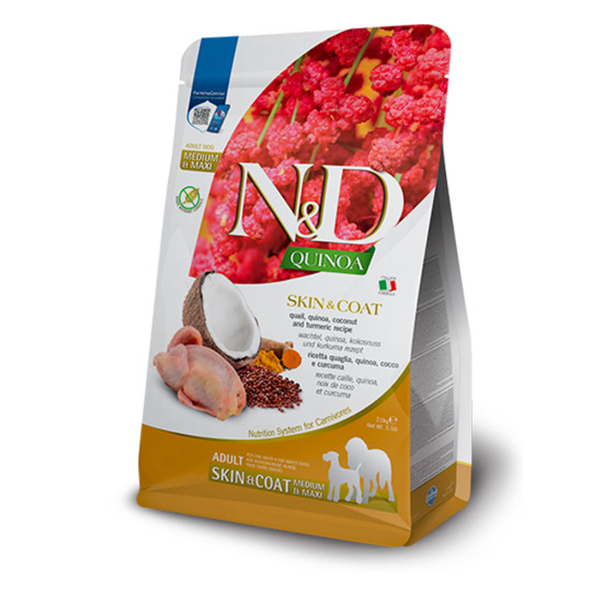 N&D Dog Quinoa Skin & Coat Quail & Coconut 2.5kg