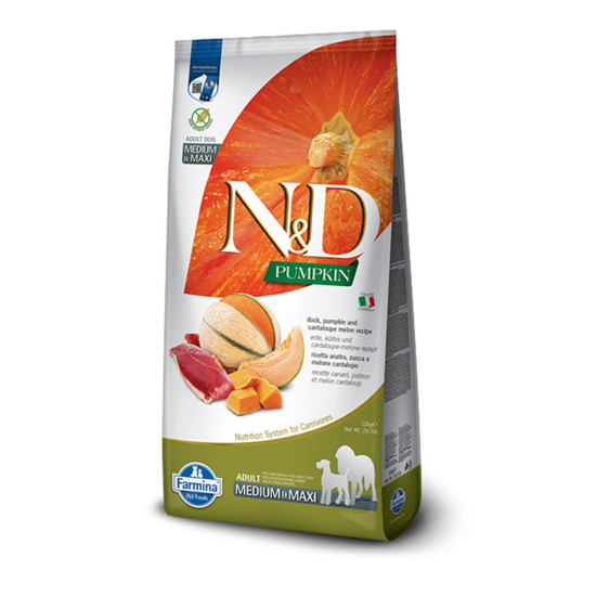 N&D Dog Pumpkin, Duck & Cantaloupe Melon Adult Medium and Maxi 12kg
