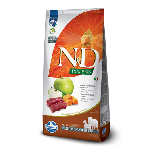 N&D Dog Pumpkin Venison & Apple Adult Medium and Maxi 12kg