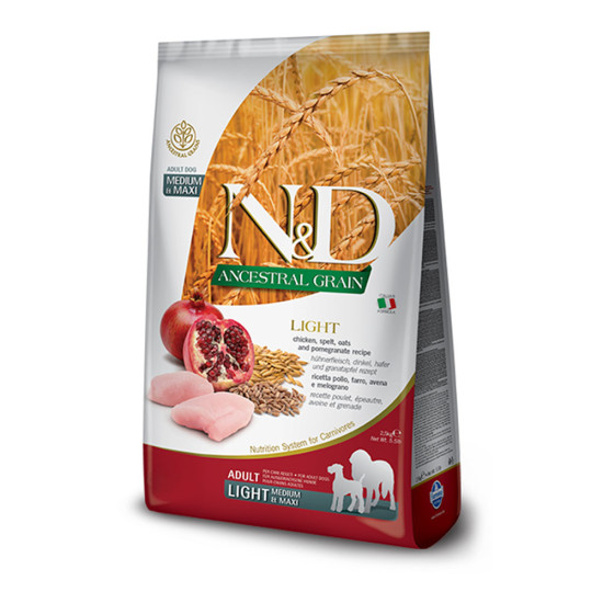 N&D Low Grain Dog Chicken & Pomegranate Light Medium & Maxi 12kg