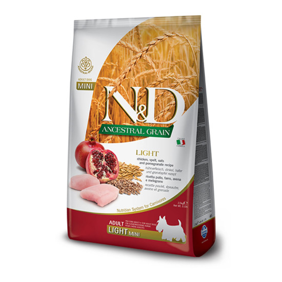 N&D Low Grain Dog Chicken & Pomegranate Light Mini 2.5kg