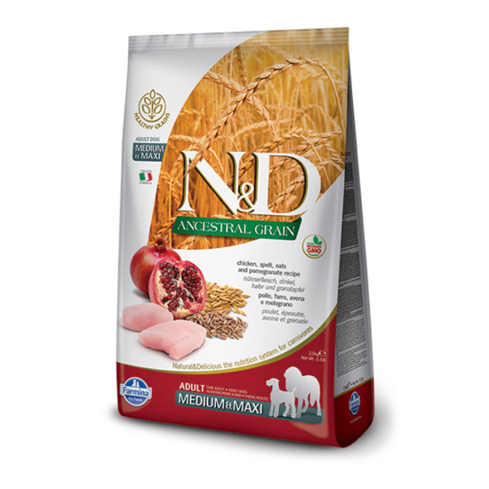 N&D Low Grain Dog Chicken & Pomegranate Adult Medium & Maxi 12kg