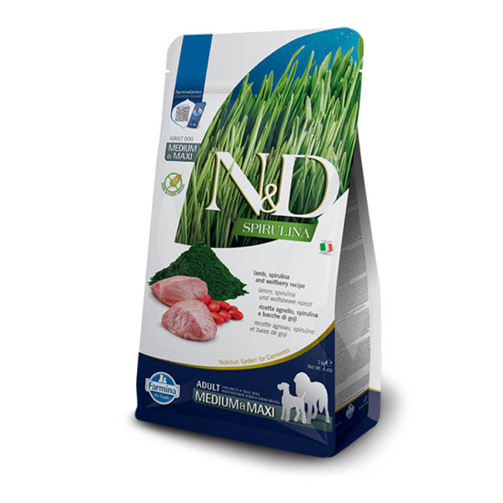 N&D Dog Spirulina Lamb & Wolfberry Αdult Μedium and Μaxi 2kg