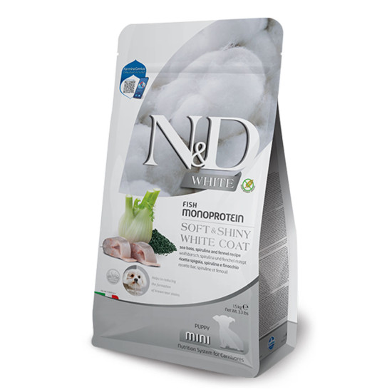 N&D Dog White Sea Bass & Spirulina Puppy Mini 1,5kg
