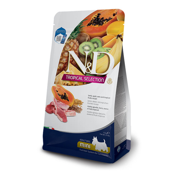 N&D Dog Tropical fruits Lamb Spelt & Oats Adult Mini 5kg