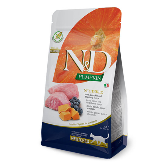 N&D Cat Neutered Lamb, Pumpkin & Blueberry Adult 1.5kg