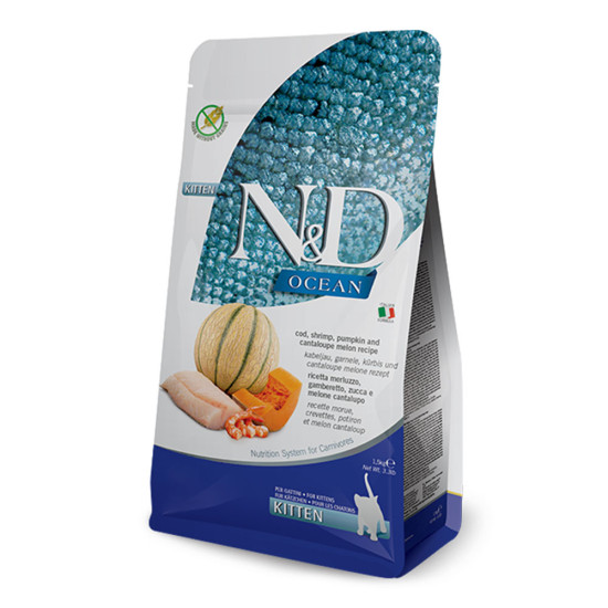 N&D Cat Ocean Codfish, Pumpkin & Cantaloupe Melon Kitten 1.5kg