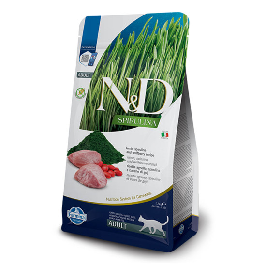 N&D Cat Spirulina Lamb & Wolfberry Αdult 1.5kg