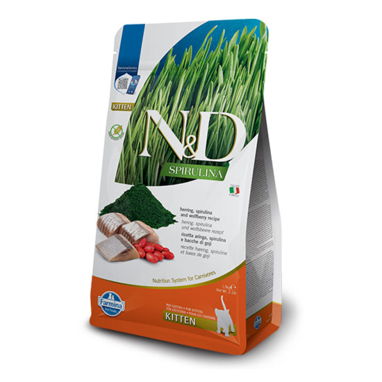 N&D Cat Spirulina Herring & Wolfberry Kitten 1.5kg