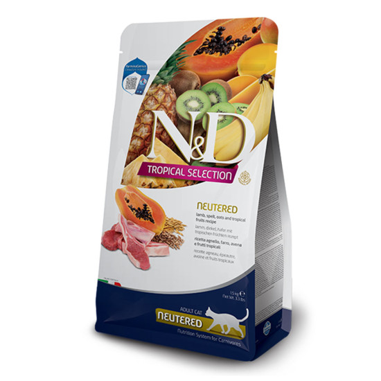 N&D Cat Tropical fruits Lamb Spelt & Oats Neutered Adult 10kg