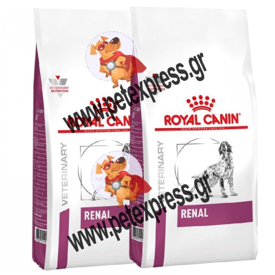 2x Royal Canin Veterinary Renal 14kg Ξηρά Τροφή Σκύλων με Καλαμπόκι / Πουλερικά / Ρύζι (Σύνολο 28kg)