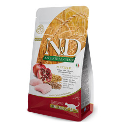 Farmina N&D Ancestral Grain Neutered Ξηρά Τροφή με Λίγα Σιτηρά για Ενήλικες Στειρωμένες Γάτες με Κοτόπουλο / Ρόδι 5kg