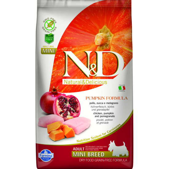 Farmina N&D Grain Free Pumpkin Chicken & Pomegranate Adult Mini 7kg