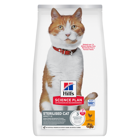 Hill's Science Plan Sterilised Adult CAT με Κοτόπουλο 10kg
