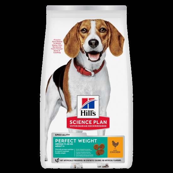 Hill's Science Plan Perfect Weight Adult Medium DOG με Κοτόπουλο 12kg