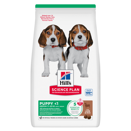 Hill's Science Plan Puppy Medium DOG με Αρνί & Ρύζι 14kg