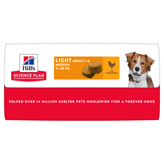 Hill's Science Plan Light Adult Medium DOG με Κοτόπουλο 14kg