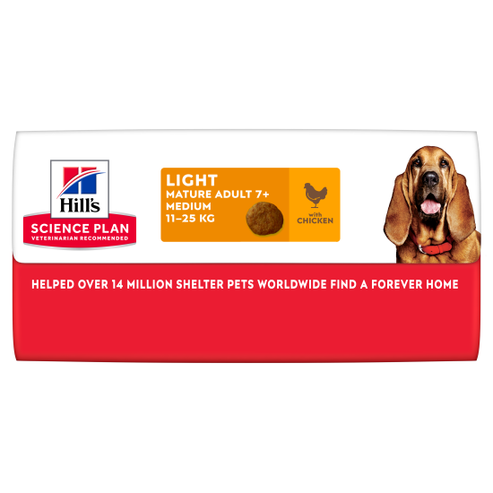 Hill's Science Plan Light Mature Adult Medium DOG με Κοτόπουλο 14kg