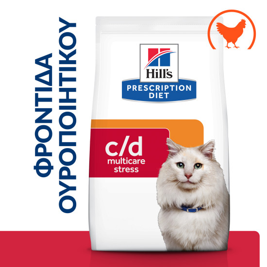 Hill's Prescription Diet c/d Urinary Multicare Stress CAT με Κοτόπουλο 3kg
