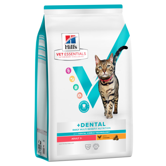 Hill's Vet Essentials Multi-Benefit +Dental Health Adult CAT με Κοτόπουλο 1.5kg