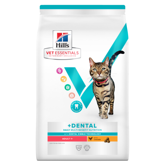 Hill's Vet Essentials Multi-Benefit +Dental Health Adult CAT με Κοτόπουλο 1.5kg