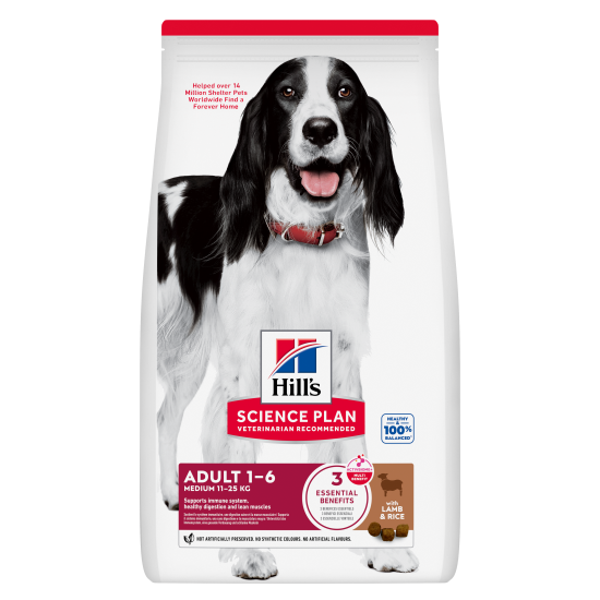 Hill's Science Plan Adult Medium DOG με Αρνί & Ρύζι 14kg