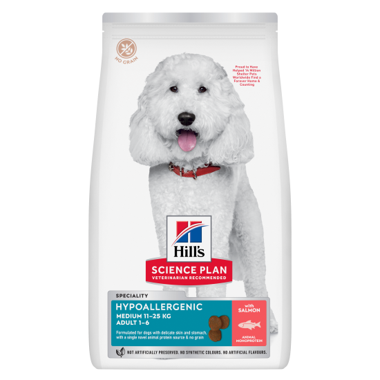 Hill's Science Plan Hypoallergenic Adult Medium DOG με Σολομό 12kg