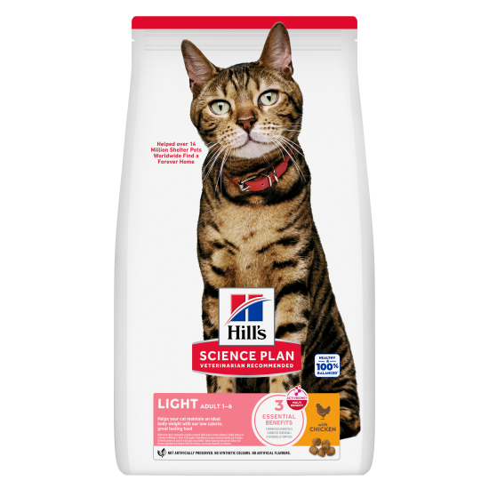 Hill's Science Plan Light Adult CAT με Κοτόπουλο 1.5kg