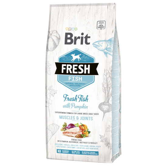 Ξηρά Τροφή Σκύλου Brit Fresh Fish Adult Large Muscles & Joints 12kg