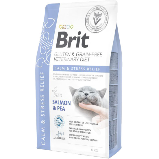 Ξηρά Τροφή Γάτας Brit Veterinary Diet Cat Grain Free Calm & Stress Relief Salmon & Pea 5kg