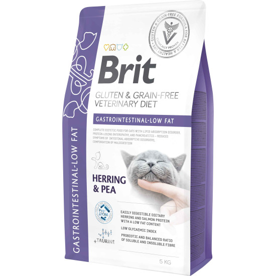 Ξηρά Τροφή Γάτας Brit Veterinary Diet Cat Grain Free Gastrointestinal-Low Fat Herring & Pea 5kg