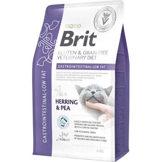 Ξηρά Τροφή Γάτας Brit Veterinary Diet Cat Grain Free Gastrointestinal-Low Fat Herring & Pea 2kg
