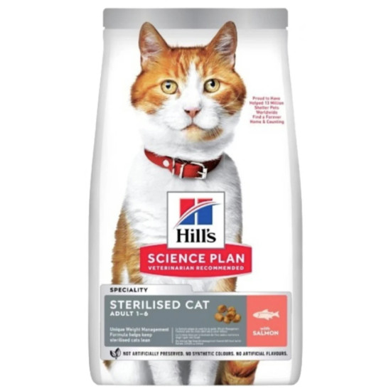 Hill's Science Plan Adult Sterilised Για Γάτες με Σολομό 1,5kg
