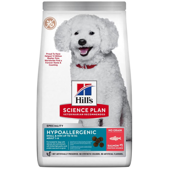 Hill's Science Plan No Grain Adult Hypoallergenic Small & Mini Για Σκύλους Με Σολομό 1,5kg