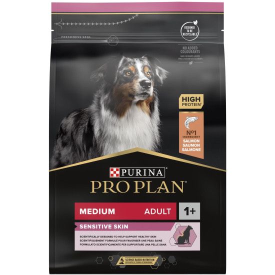 Pro Plan Medium Adult Sensitive Skin Optiderma με σολομό 3kg