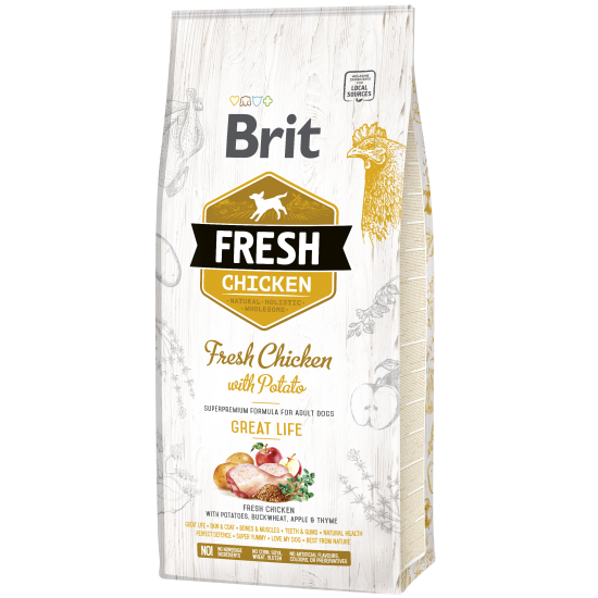 Brit Fresh -  Chicken Adult Great Life DOG 12kg