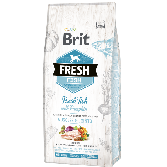 Brit Fresh -  Fish Adult Large Muscles & Joints DOG 2.5kg