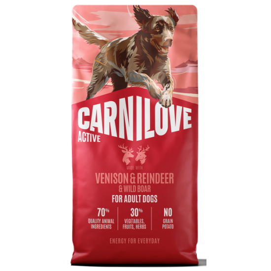 Carnilove Active® Venison & Reindeer & Wild Boar for Adult Dogs 12kg