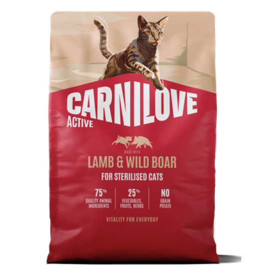 Carnilove Active® Lamb & Wild Boar for Sterilised Cats 2kg